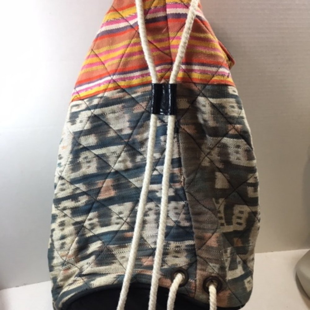 Boho Quilted Multi-Colored Drawstring Backpack Sh… - image 8